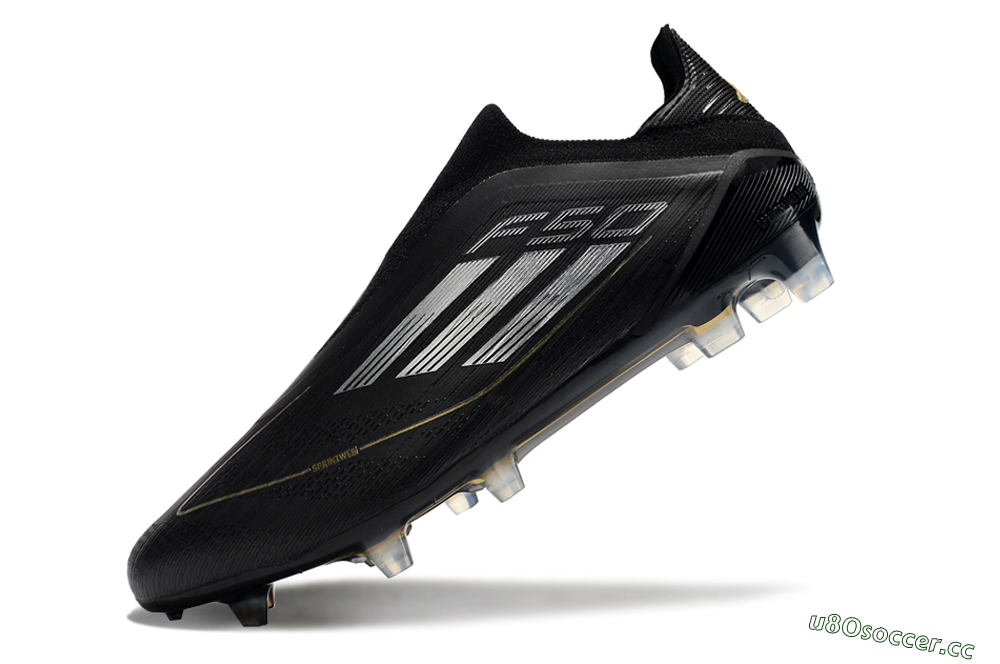 Men's Adidas F50 Adizero FG Firm Ground Low-Tops Football Boots - Black/Silver/Gold 5