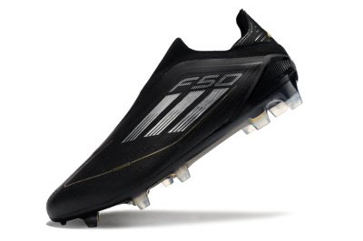 Men's Adidas F50 Adizero FG Firm Ground Low-Tops Football Boots - Black/Silver/Gold