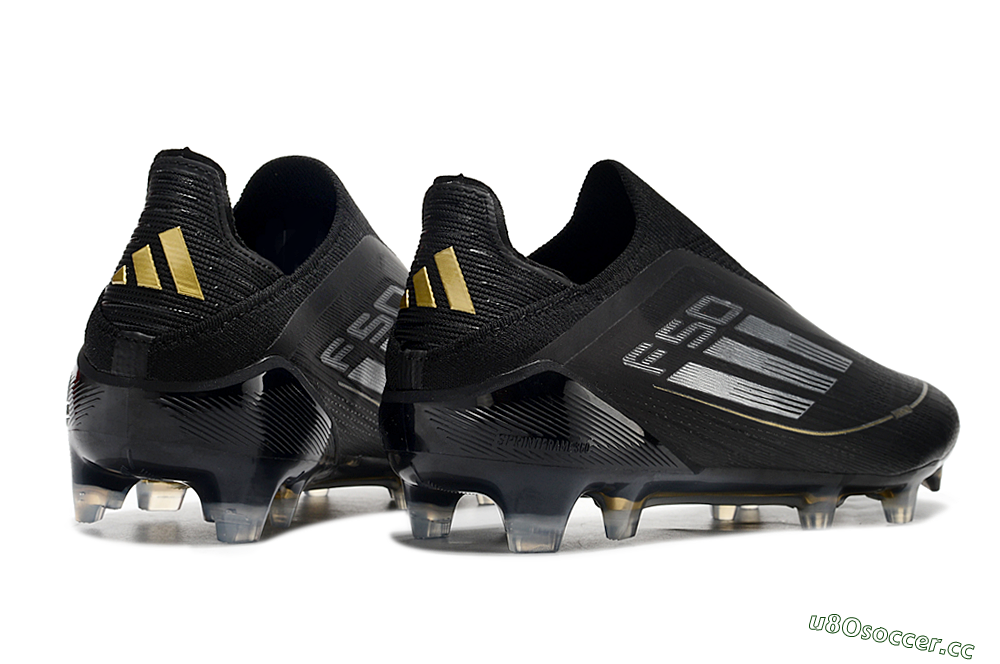 Men's Adidas F50 Adizero FG Firm Ground Low-Tops Football Boots - Black/Silver/Gold 6