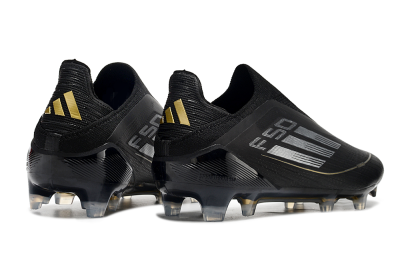 Men's Adidas F50 Adizero FG Firm Ground Low-Tops Football Boots - Black/Silver/Gold