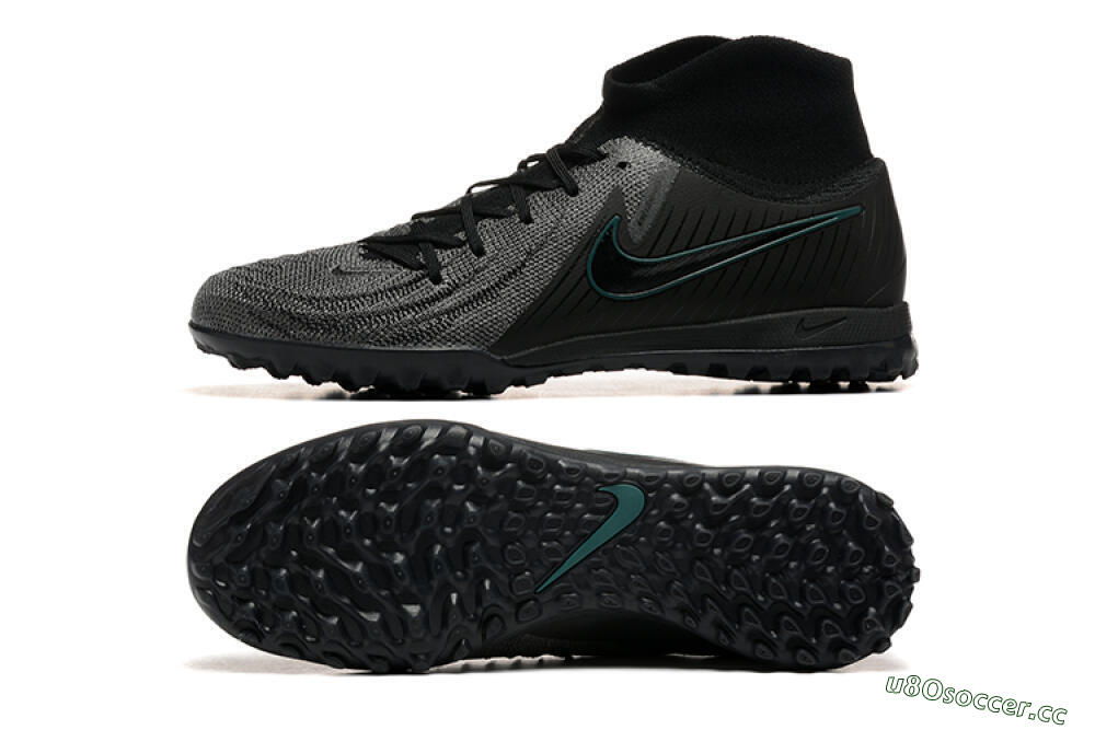 Men's Nike Phantom GX 2 Luna Elite TF Artificial Turf High-Tops Football Shoes - Grey/Black/Jade 1