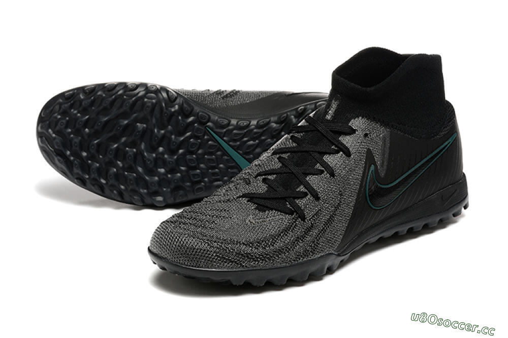 Men's Nike Phantom GX 2 Luna Elite TF Artificial Turf High-Tops Football Shoes - Grey/Black/Jade 3