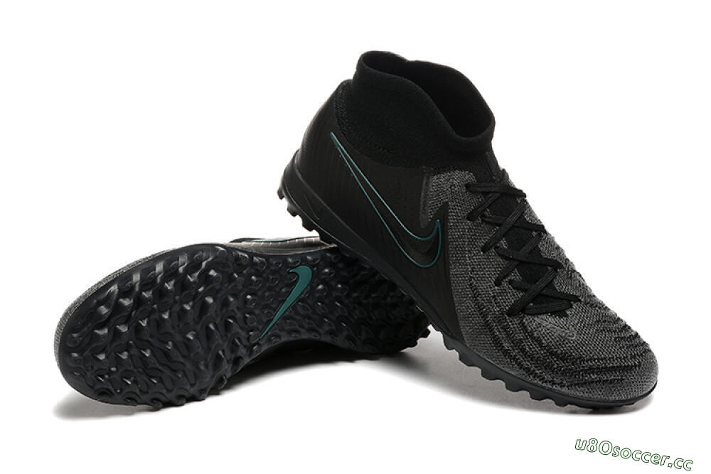Men's Nike Phantom GX 2 Luna Elite TF Artificial Turf High-Tops Football Shoes - Grey/Black/Jade 4