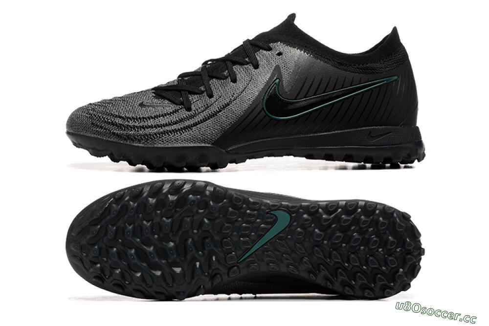 Men's Nike Phantom GX 2 Elite TF Artificial Turf Low-Tops Football Shoes - Grey/Black/Jade 1