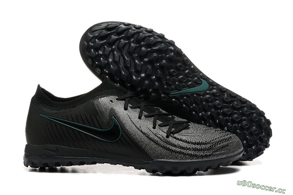 Men's Nike Phantom GX 2 Elite TF Artificial Turf Low-Tops Football Shoes - Grey/Black/Jade 2
