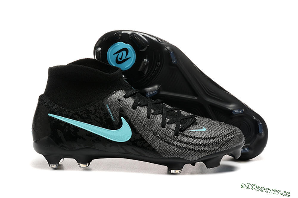 Men's Nike Phantom Luna Elite FG Firm Ground High-Tops Football Boots - Grey/Black/Jade 2