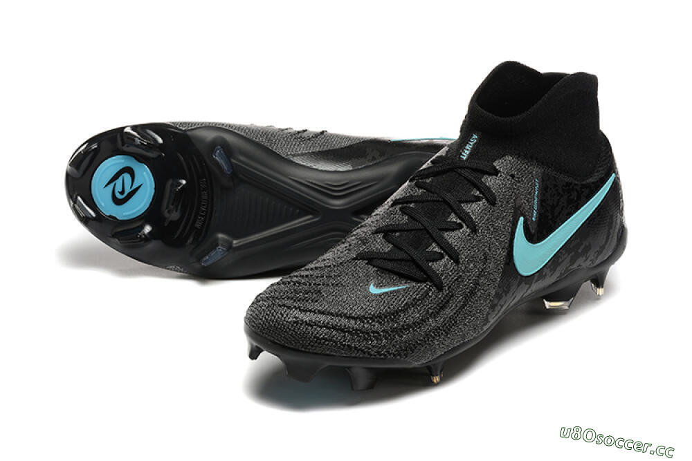 Men's Nike Phantom Luna Elite FG Firm Ground High-Tops Football Boots - Grey/Black/Jade 3
