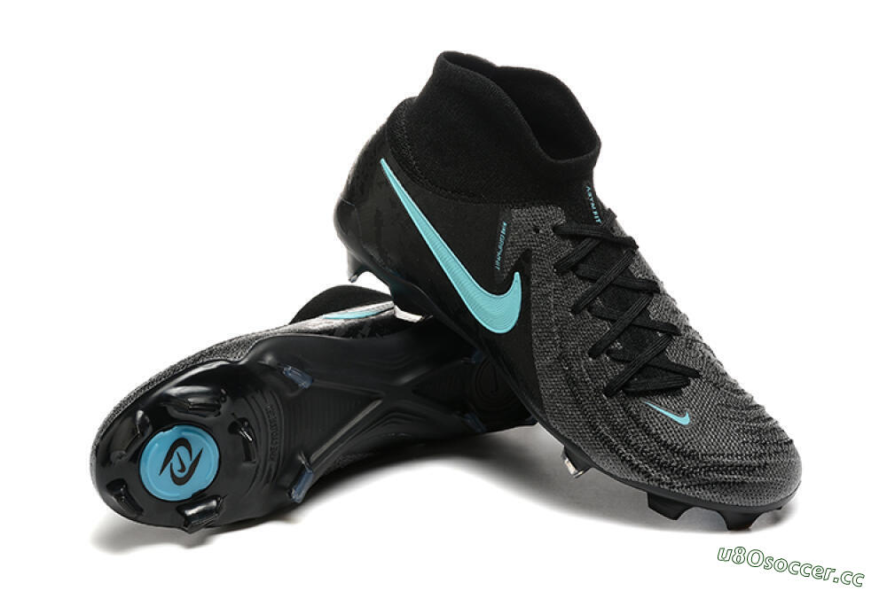 Men's Nike Phantom Luna Elite FG Firm Ground High-Tops Football Boots - Grey/Black/Jade 4