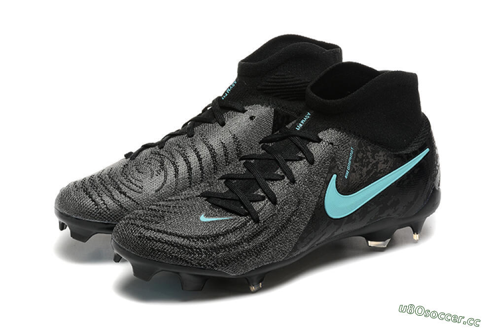 Men's Nike Phantom Luna Elite FG Firm Ground High-Tops Football Boots - Grey/Black/Jade 5