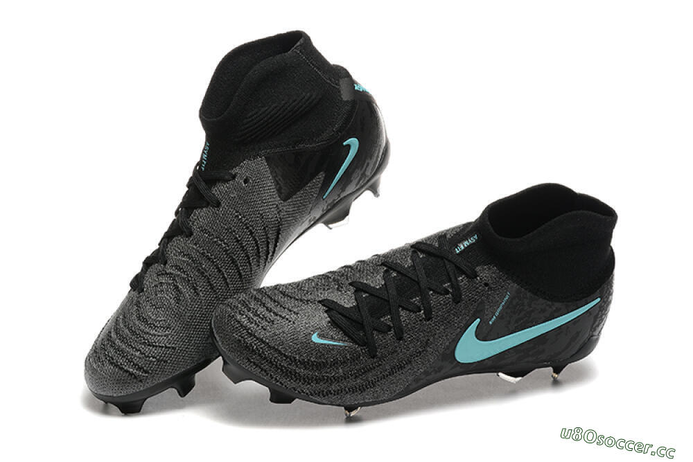 Men's Nike Phantom Luna Elite FG Firm Ground High-Tops Football Boots - Grey/Black/Jade 6