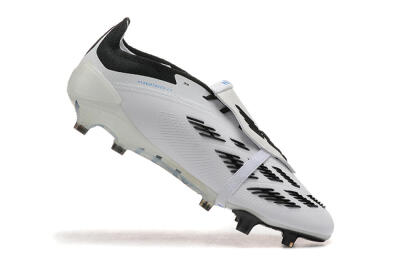 Men's Adidas Predator Elite Foldover Tongue FG Firm Ground Low-Tops Football Boots - White/Rainbow