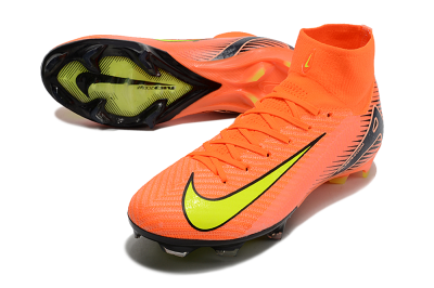 Unisex Nike Air Zoom Mercurial Superfly 10 Elite FG Firm Ground High-Tops Football Boots - Orange/Black/Yellow