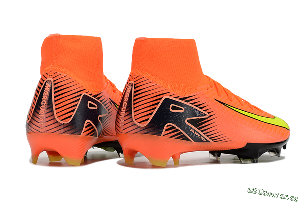 Unisex Nike Air Zoom Mercurial Superfly 10 Elite FG Firm Ground High-Tops Football Boots - Orange/Black/Yellow 6