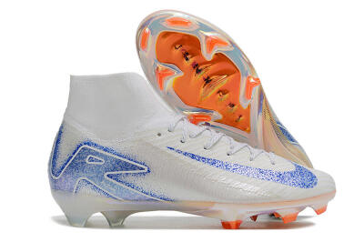 Unisex Nike Air Zoom Mercurial Superfly 10 Elite FG Firm Ground High-Tops Football Boots - Grey/Blue/Orange