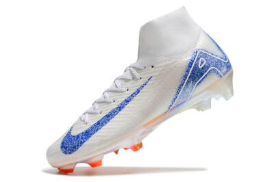 Unisex Nike Air Zoom Mercurial Superfly 10 Elite FG Firm Ground High-Tops Football Boots - Grey/Blue/Orange