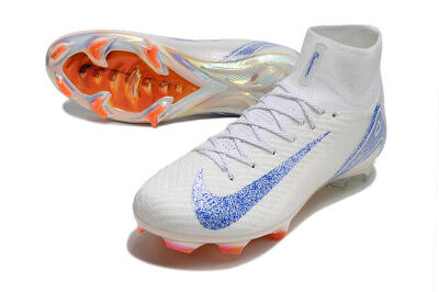 Unisex Nike Air Zoom Mercurial Superfly 10 Elite FG Firm Ground High-Tops Football Boots - Grey/Blue/Orange