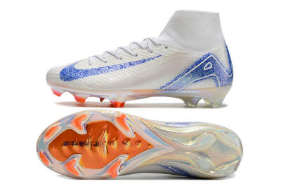 Unisex Nike Air Zoom Mercurial Superfly 10 Elite FG Firm Ground High-Tops Football Boots - Grey/Blue/Orange