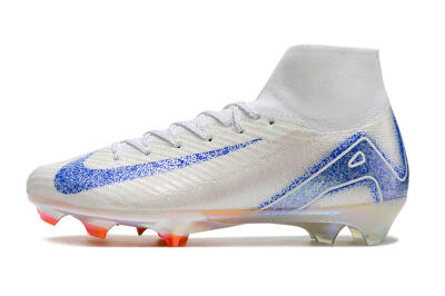 Unisex Nike Air Zoom Mercurial Superfly 10 Elite FG Firm Ground High-Tops Football Boots - Grey/Blue/Orange