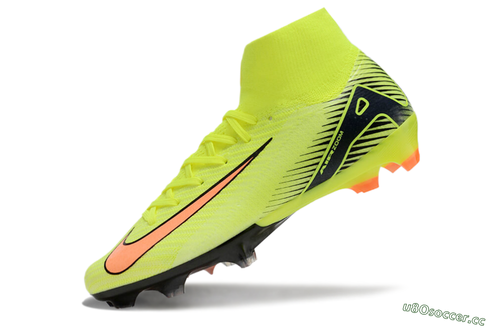 Unisex Nike Air Zoom Mercurial Superfly 10 Elite FG Firm Ground High-Tops Football Boots - Yellow/Black/Orange 5