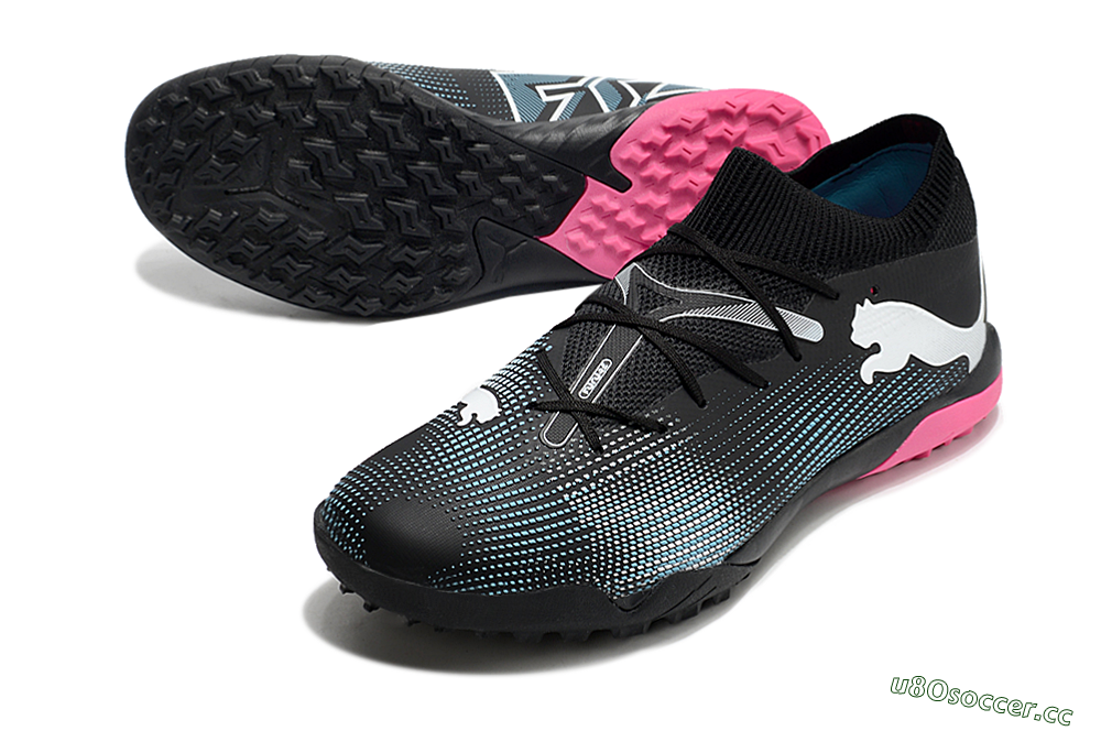 Men's Puma Future Ultimate TF Artificial Turf Low-Tops Football Shoes - Black/Blue/White 3