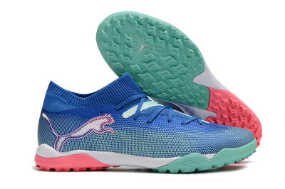 Men's Puma Future Ultimate TF Artificial Turf Low-Tops Football Shoes - Blue/White/Pink