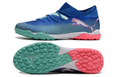 Men's Puma Future Ultimate TF Artificial Turf Low-Tops Football Shoes - Blue/White/Pink