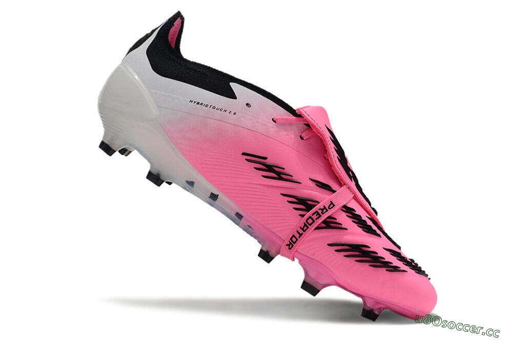 Men's Adidas Predator Elite Foldover Tongue FG Firm Ground Low-Tops Football Boots - Pink/Grey/White 4