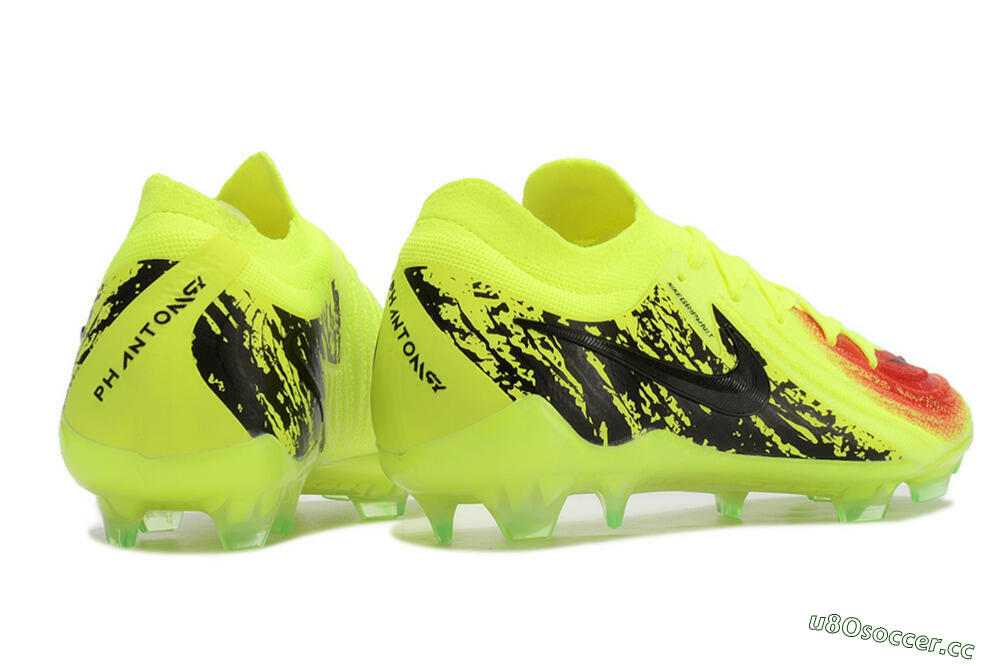 Men's Nike Phantom Luna Elite NU FG Firm Ground Low-Tops Football Boots - Yellow/Red/Black 6