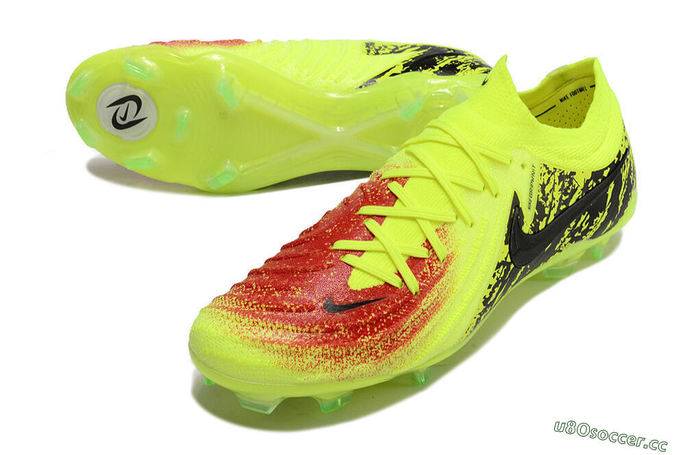 Men's Nike Phantom Luna Elite NU FG Firm Ground Low-Tops Football Boots - Yellow/Red/Black 3