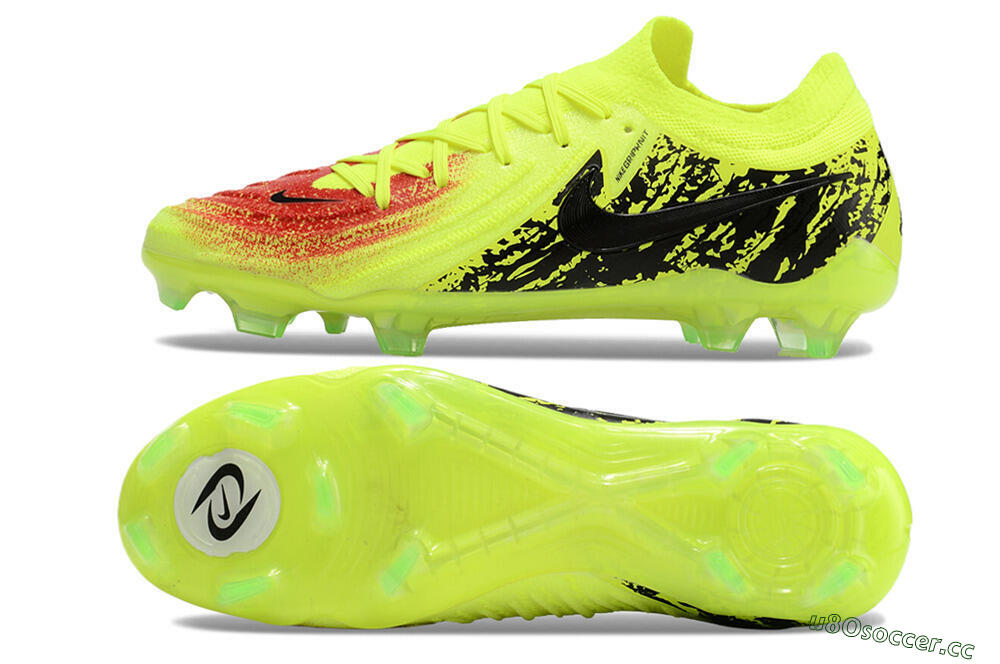 Men's Nike Phantom Luna Elite NU FG Firm Ground Low-Tops Football Boots - Yellow/Red/Black 1