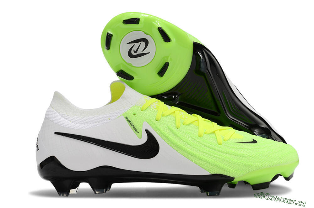 Men's Nike Phantom Luna Elite NU FG Firm Ground Low-Tops Football Boots - Green/White/Black 2