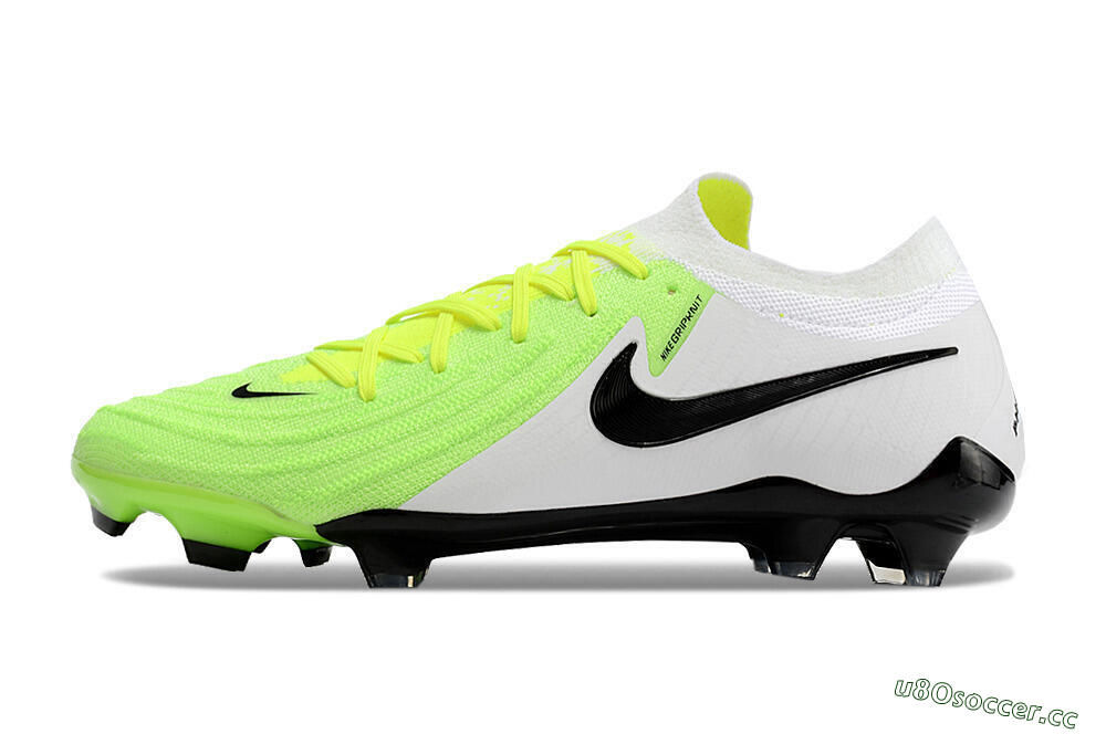 Men's Nike Phantom Luna Elite NU FG Firm Ground Low-Tops Football Boots - Green/White/Black 0