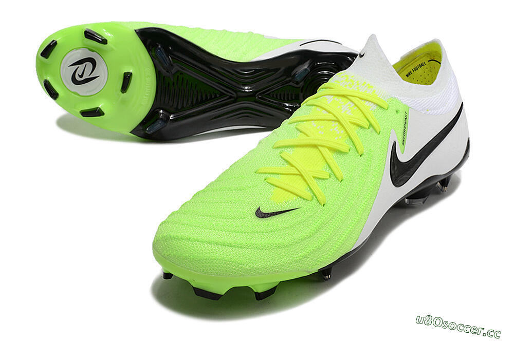 Men's Nike Phantom Luna Elite NU FG Firm Ground Low-Tops Football Boots - Green/White/Black 3