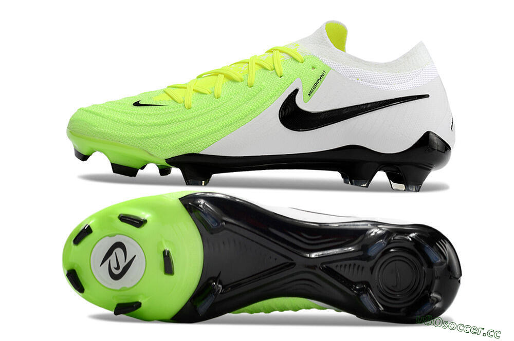 Men's Nike Phantom Luna Elite NU FG Firm Ground Low-Tops Football Boots - Green/White/Black 1