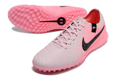 Men's Nike Tiempo Legend 10 Elite TF Artificial Turf Low-Tops Football Shoes - Pink/White/Black