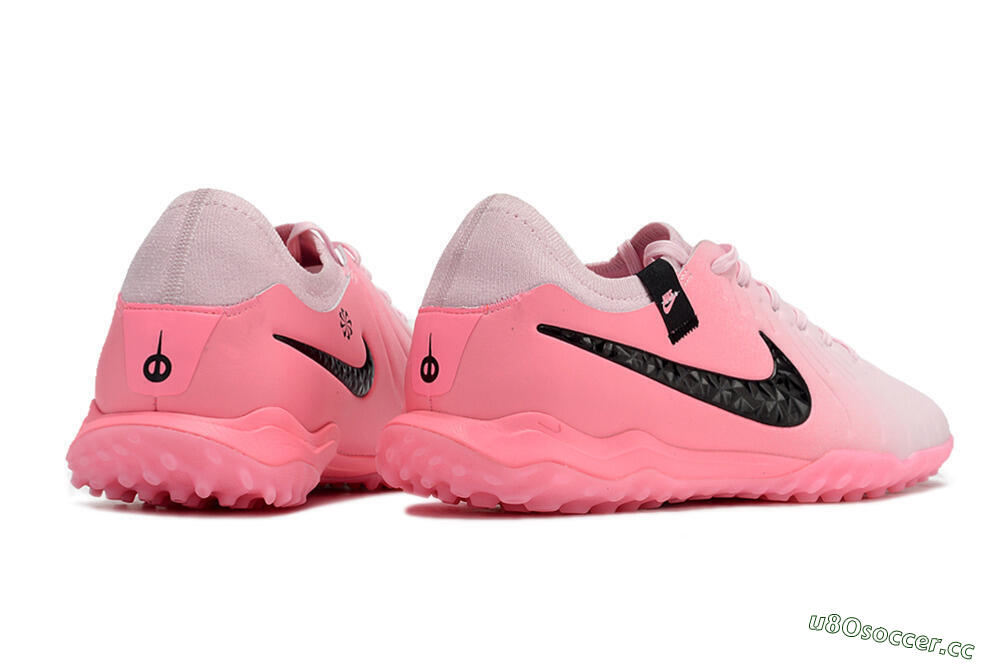 Men's Nike Tiempo Legend 10 Elite TF Artificial Turf Low-Tops Football Shoes - Pink/White/Black 6