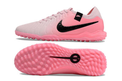 Men's Nike Tiempo Legend 10 Elite TF Artificial Turf Low-Tops Football Shoes - Pink/White/Black