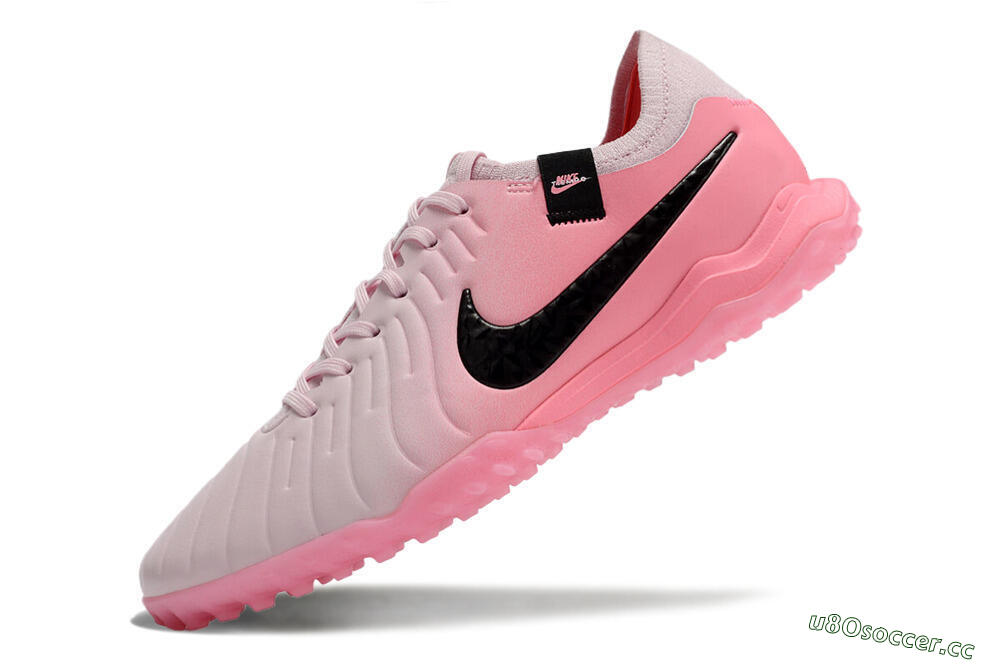 Men's Nike Tiempo Legend 10 Elite TF Artificial Turf Low-Tops Football Shoes - Pink/White/Black 5