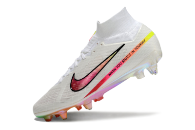 Men's Nike Air Zoom Mercurial Superfly 9 Elite SG Soft Ground High-Tops Football Boots - White/Pink/Black