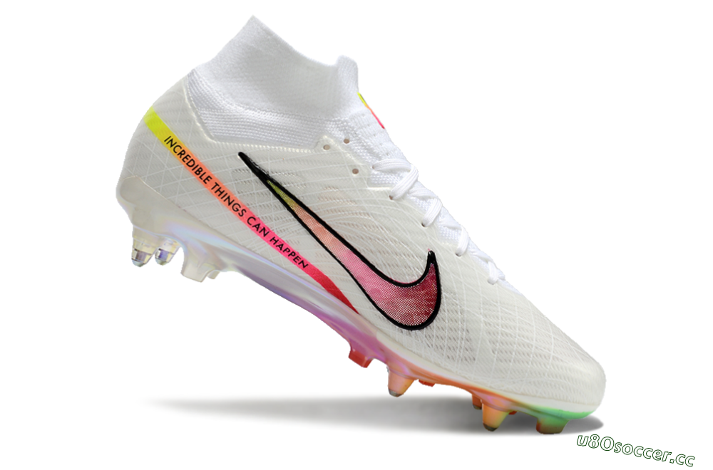 Men's Nike Air Zoom Mercurial Superfly 9 Elite SG Soft Ground High-Tops Football Boots - White/Pink/Black 5