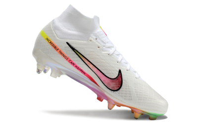 Men's Nike Air Zoom Mercurial Superfly 9 Elite SG Soft Ground High-Tops Football Boots - White/Pink/Black