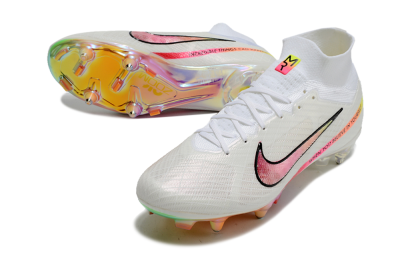 Men's Nike Air Zoom Mercurial Superfly 9 Elite SG Soft Ground High-Tops Football Boots - White/Pink/Black