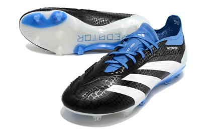 Men's Adidas Predator Accuracy+ FG Firm Ground Low-Tops Football Boots - Black/White/Blue