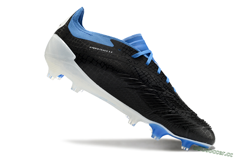 Men's Adidas Predator Accuracy+ FG Firm Ground Low-Tops Football Boots - Black/White/Blue 3