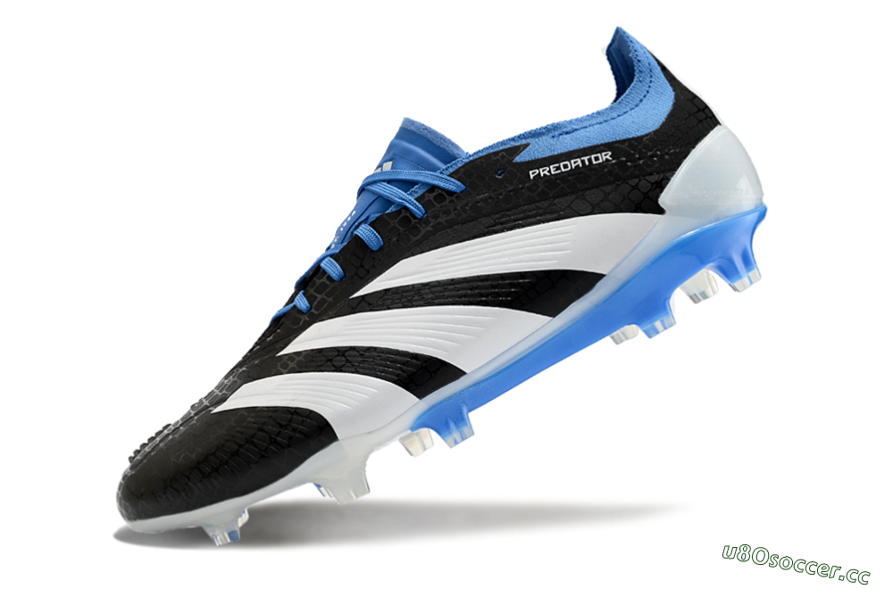 Men's Adidas Predator Accuracy+ FG Firm Ground Low-Tops Football Boots - Black/White/Blue 4