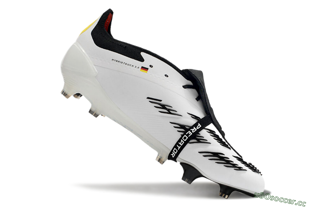 Men's Adidas Predator Elite Foldover Tongue FG Firm Ground Low-Tops Football Boots - White/Black/Red/Yellow 4
