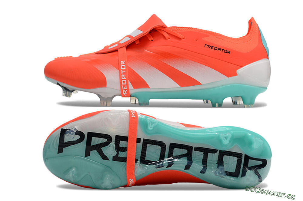 Men's Adidas Predator Elite Foldover Tongue FG Firm Ground Low-Tops Football Boots - Red/White/Green 1