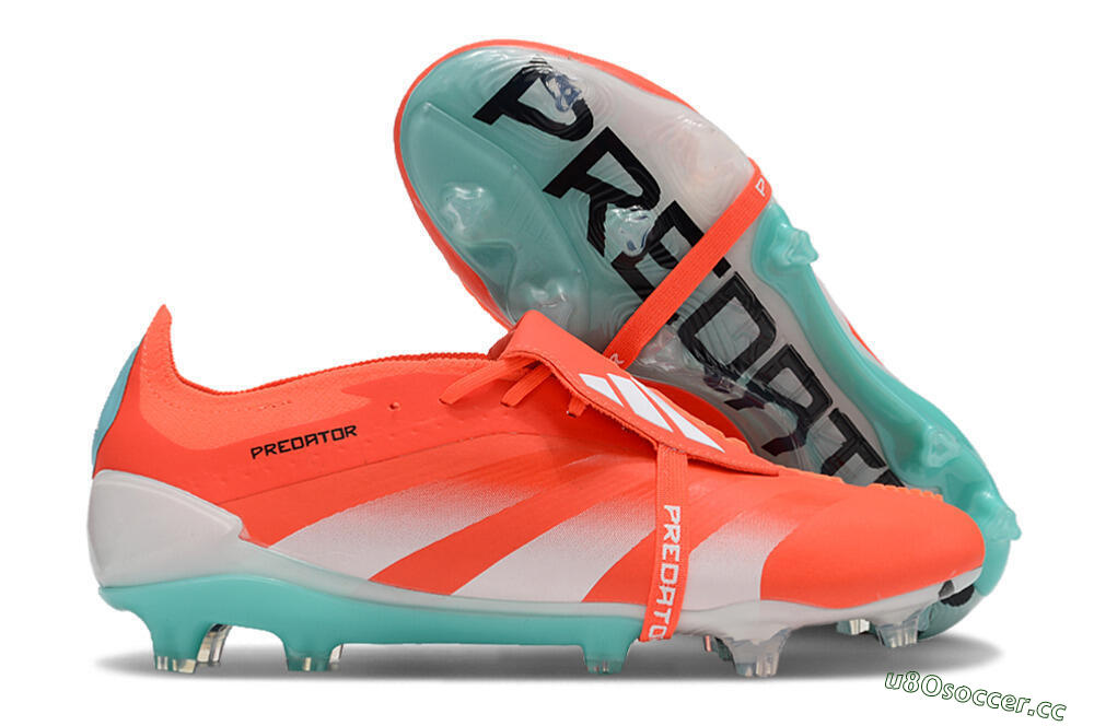 Men's Adidas Predator Elite Foldover Tongue FG Firm Ground Low-Tops Football Boots - Red/White/Green 2
