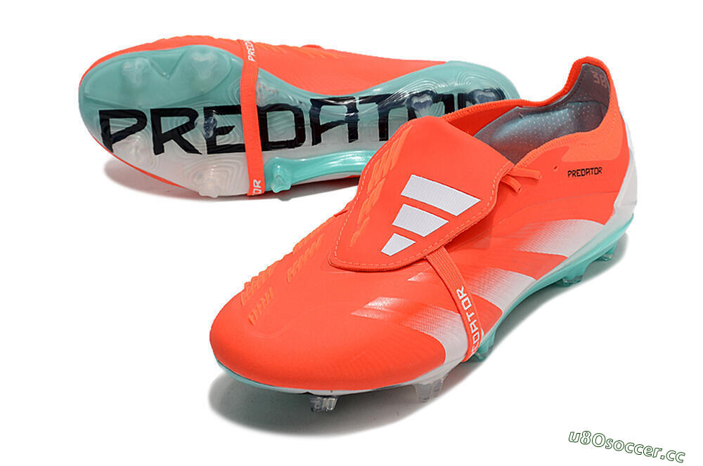 Men's Adidas Predator Elite Foldover Tongue FG Firm Ground Low-Tops Football Boots - Red/White/Green 3