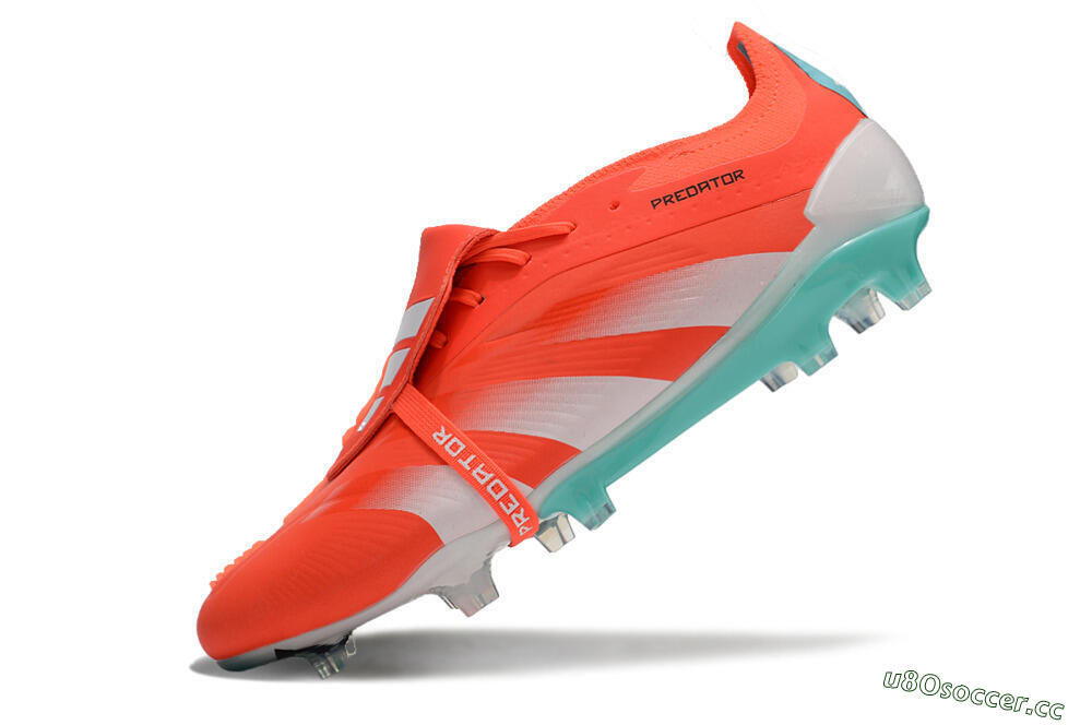 Men's Adidas Predator Elite Foldover Tongue FG Firm Ground Low-Tops Football Boots - Red/White/Green 5